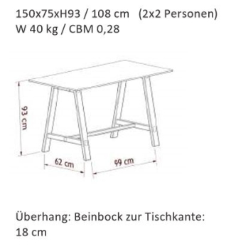 Andersen HT1 Stehtisch 150cm